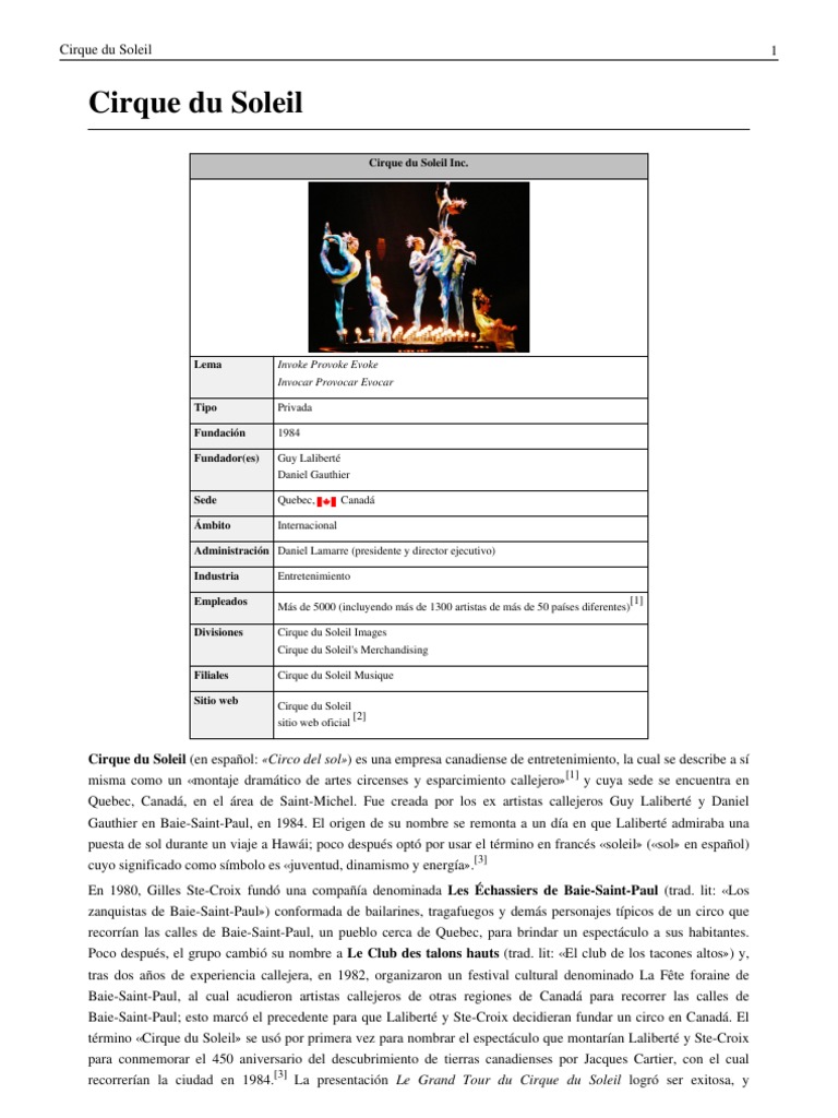 Cirque Du Soleil PDF | PDF | Espectáculos de variedades | Las artes ...