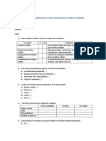 Encuesta de Población Sobre Manejo de Residuos Solidos