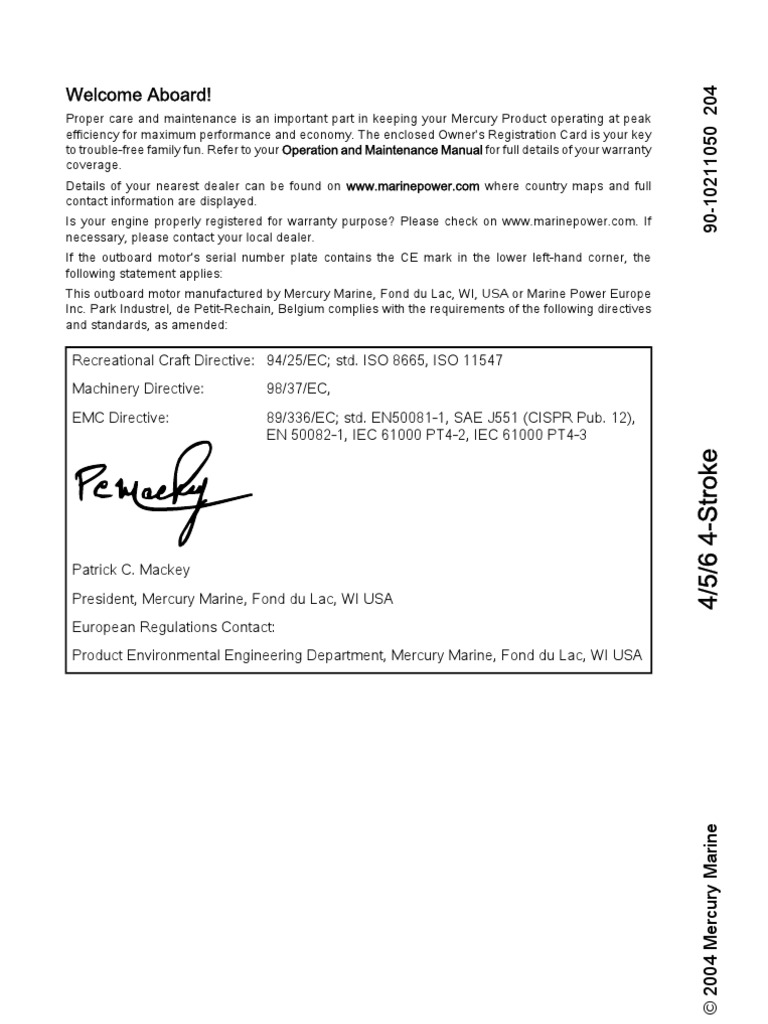 Mariner Sailmate Owners Manual | Implied Warranty | Internal Combustion  Engine