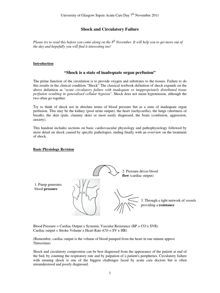 University Of Glasgow Sepsis Acute Care Day Shock And Circulatory