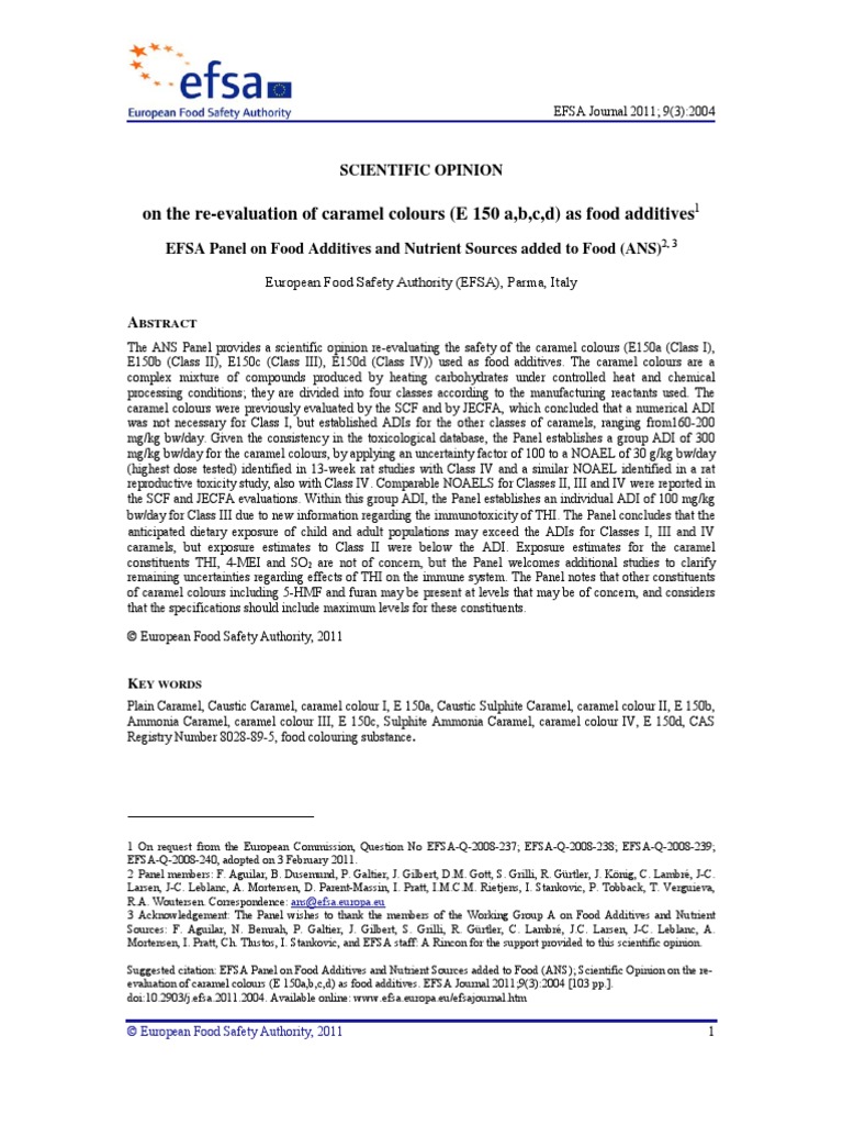 2004 Scientific Opinion On The Re Evaluation Of Caramel Color E150 A B C D As Food Additives Food And Drink Cookbooks Food Wine