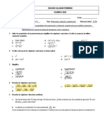 Colegio Calasanz Femenino Examen de Matemáticas sobre Potenciación, Radicación y Logaritmación