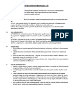 Acid Content in Beverages Lab Write-Up Guidelines