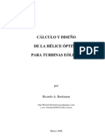 Cálculo y diseño de la hélice óptima para turbinas eólicas