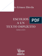 Nicolás Gómez Dávila - Escolios a un texto implícito (Selección)