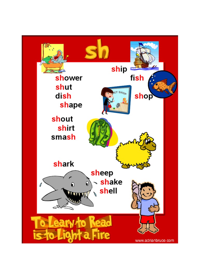 Vocabulary List: SH Words | PDF | Cooking, Food & Wine