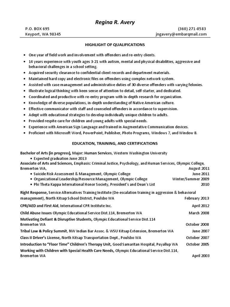 resume updated 52713 Special Education Human Services Free 30