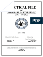 Practical File: "Software Lab Vi (RDBMS) "