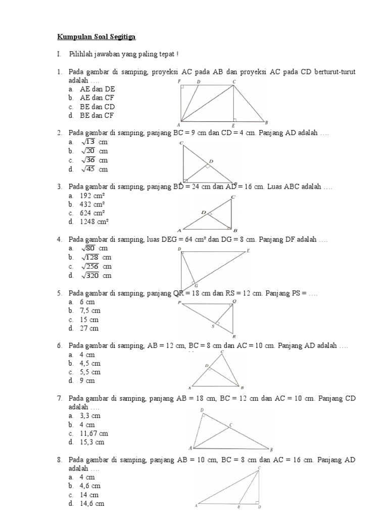 Soal Dan Pembahasan Materi Segitiga Kelas 7