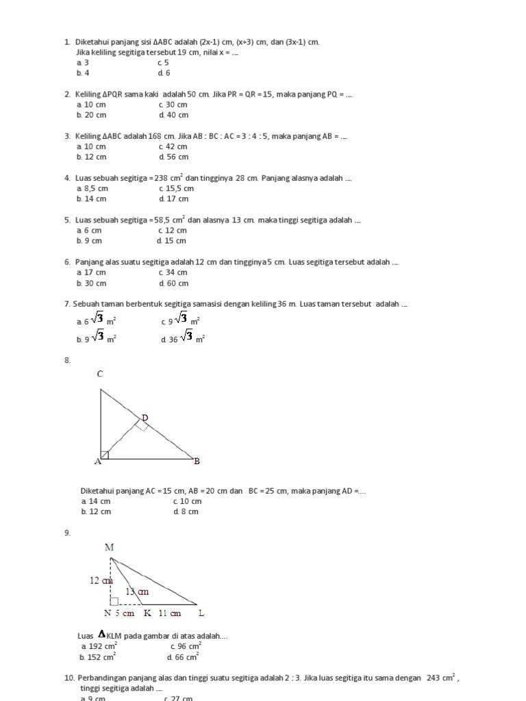 Soal Matematika Kelas 8 Bangun Ruang