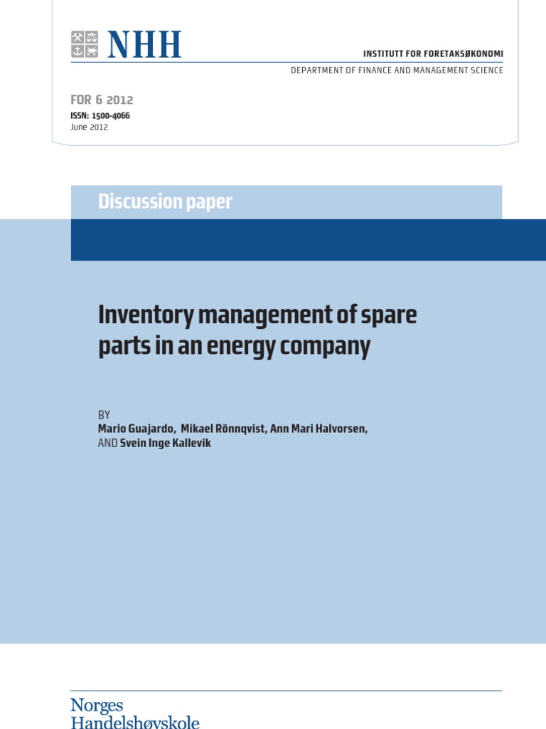Spare Parts Inventory Management in Energy Sector | PDF | Inventory ...
