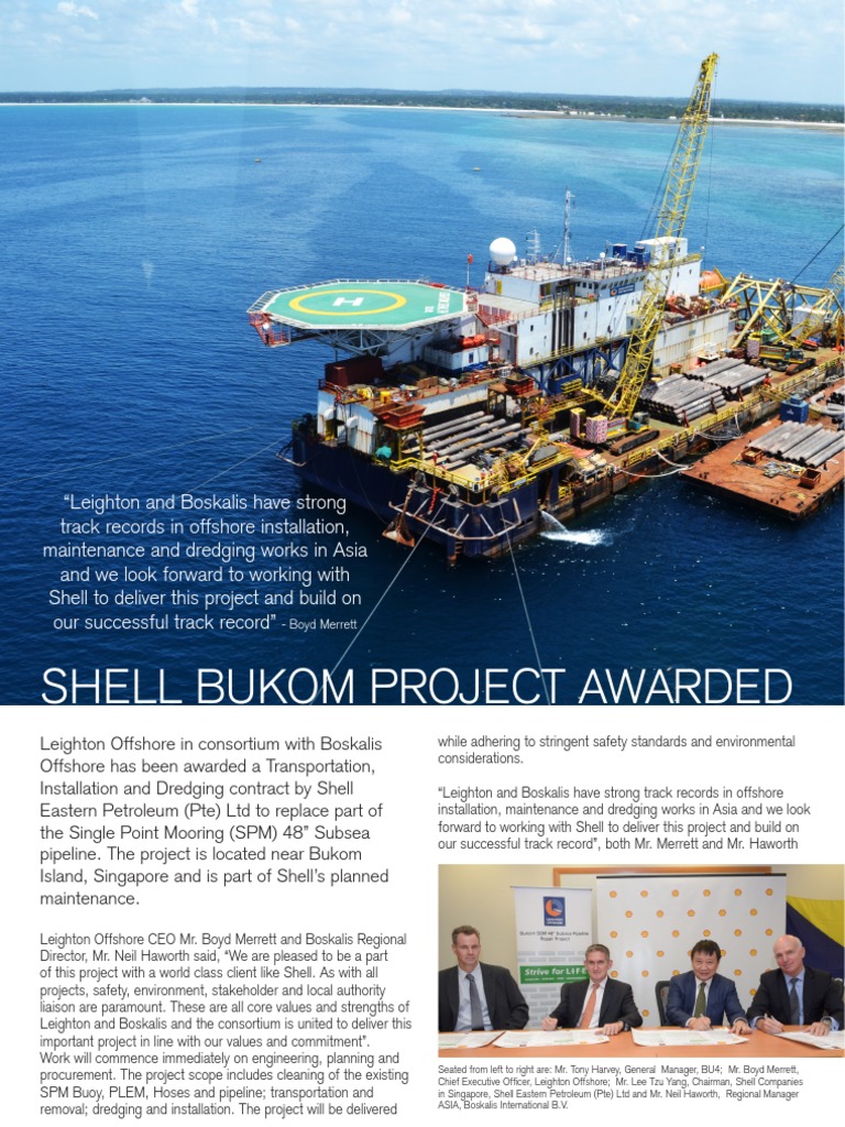 Shell Bukom Pipeline Project Awarded | PDF