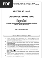 Prova 2 Espanhol 2010-2