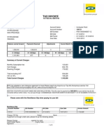 Rwandan Mobile Phone Bill with Call, SMS and Roaming Details