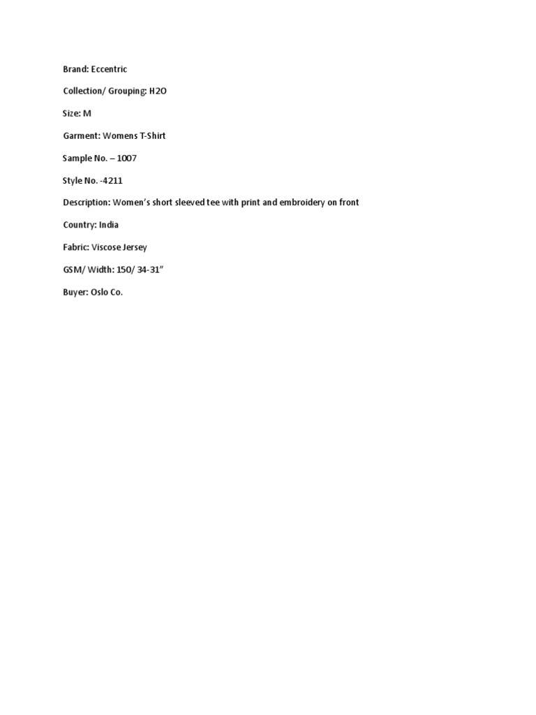 Apparel Cost Sheet Sample Textiles Yarn