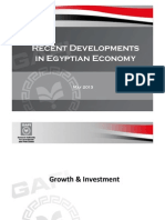 Recent Developments in Egyptian Economy 2013