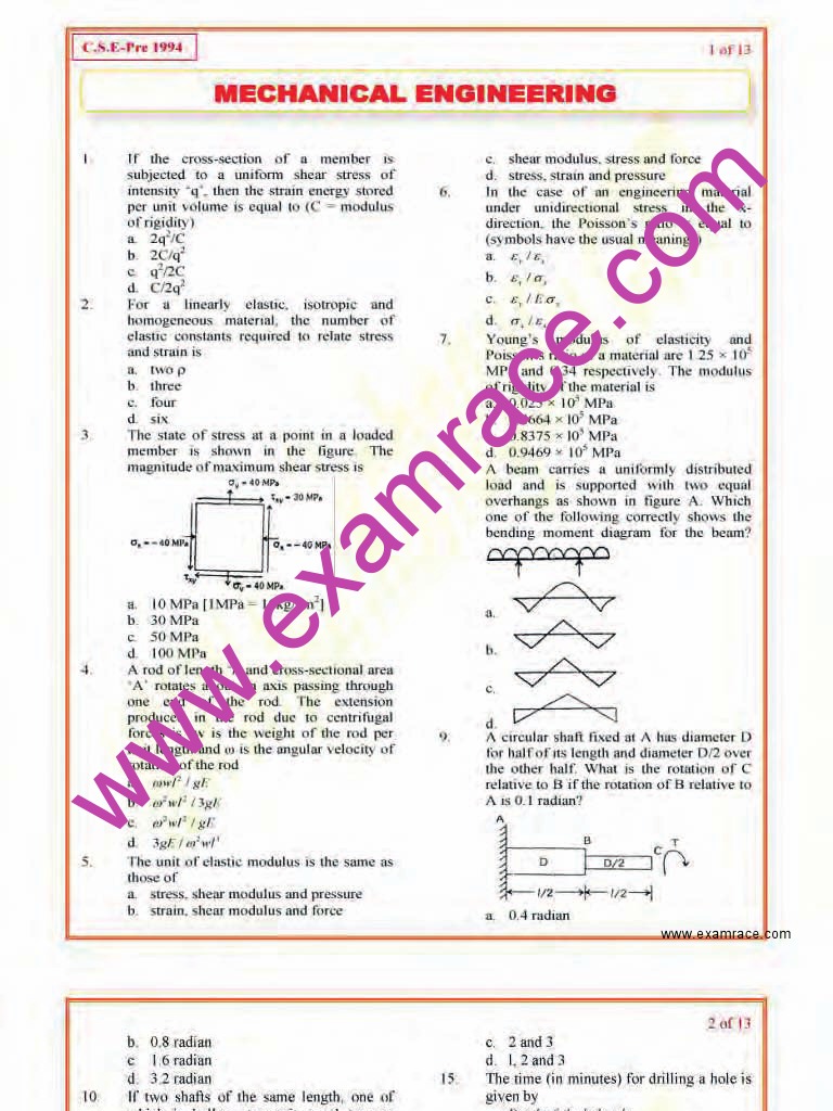 Mechanical Engineering Objective Questions Part 1 Turbine Enthalpy