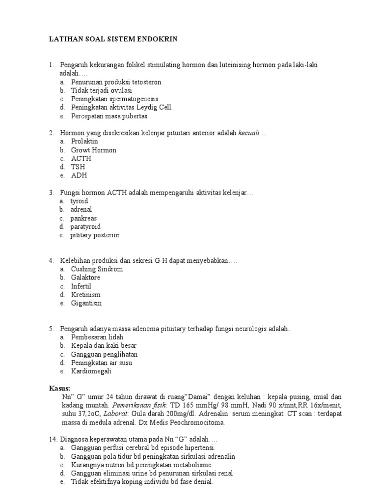 Latihan Soal Sistem Endokrin 