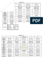 2013 Monthly Schedules