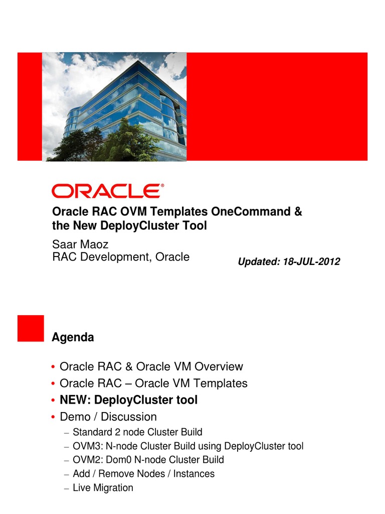 Oracle RAC OVM Templates & DeployCluster Tool | PDF | Oracle Database ...