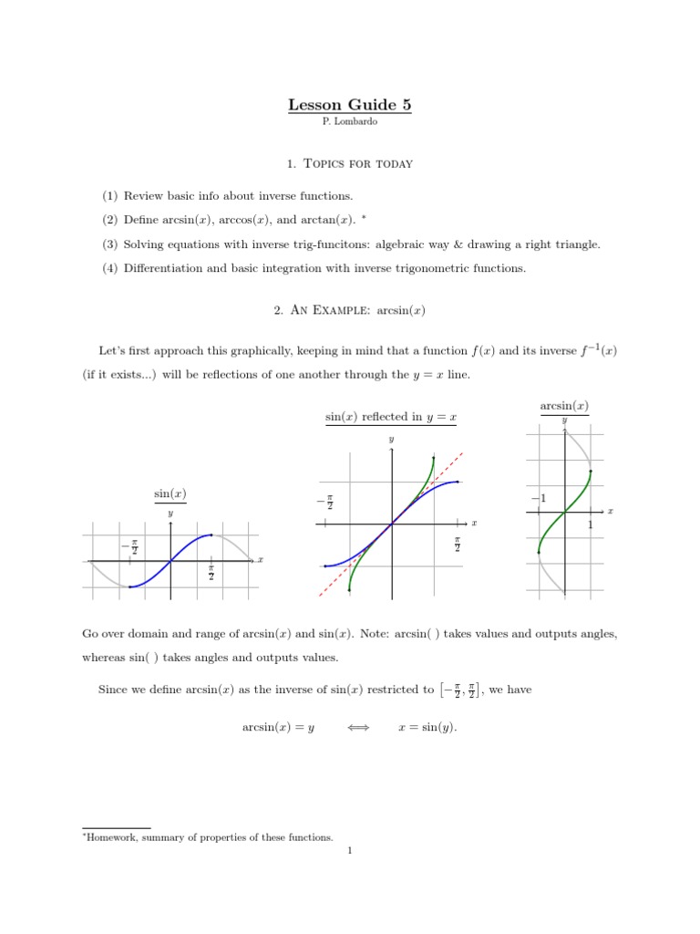 Inverse Trigonometric Functions Guide | PDF | Science & Mathematics ...