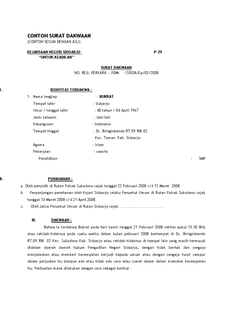 Download 80+ Contoh Surat Surat Dakwaan Terbaik Gratis