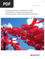 Download UNAIDS Ending overly-broad criminalisation of HIV non-disclosure exposure and transmission Critical scientific medical and legal considerations May 2013 by HIV Justice Network SN144168802 doc pdf