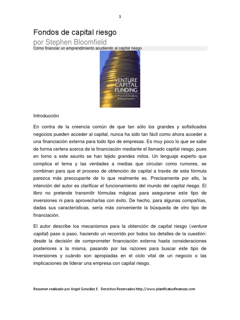 Fondos de Capital Riesgo | PDF | Capital de riesgo | Finanzas corporativas