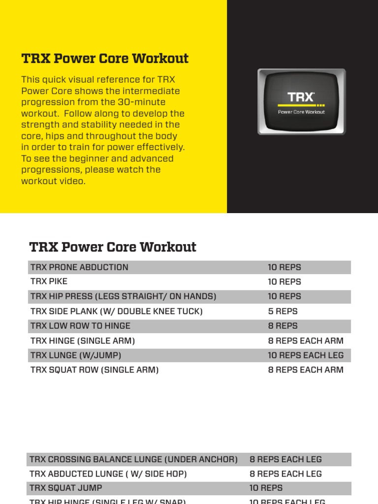 Trx Power Core Workout Download Pdf Sports Kettlebell