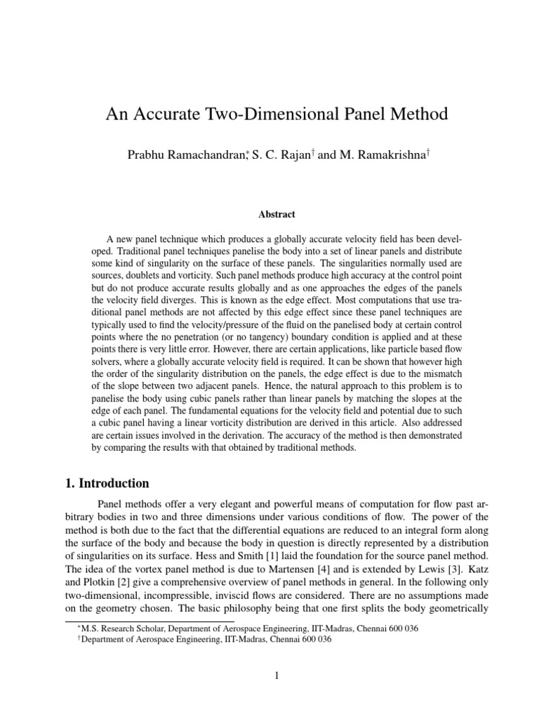 Accurate 2D Panel Method for Fluid Flow | PDF | Teaching Methods ...
