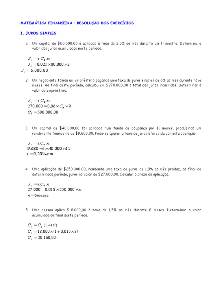 Cálculos de Juros e Descontos Financeiros | PDF | Desconto | Juros