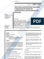 NBR 13028 - 1993 - Apresentação de Projeto de Disposição de Rejeitos de Beneficiamento