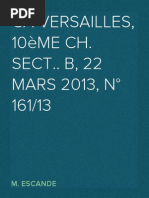 CA Versailles, 10ème Ch. sect.. B, 22 mars 2013, n° 161/13