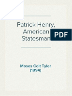 Patrick Henry, American Statesman - Moses Coit Tyler (1894)