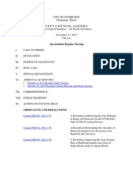 2012-11-13 Rescheduled Regular Council Meeting Agenda and Study Session Agenda