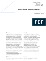 Maingon ‘04 Política social en Venezuela 1999-2003