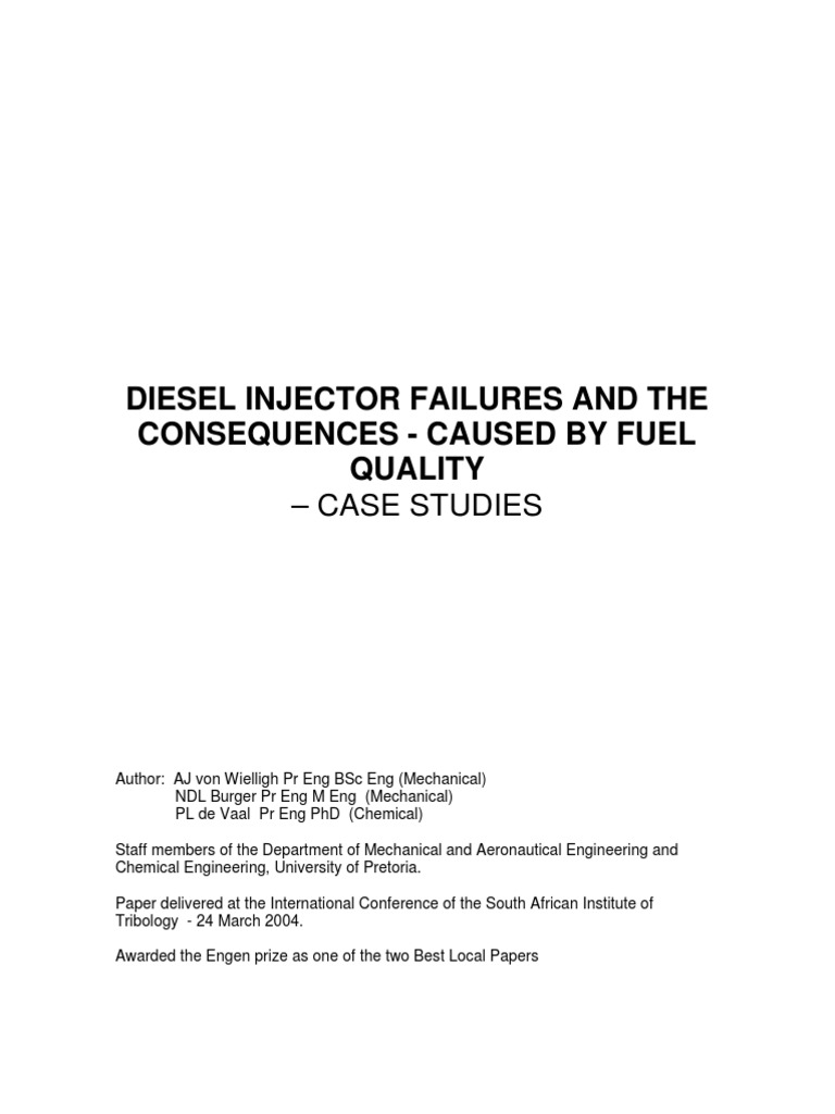 Diesel Injector Failure PDF Internal Combustion Engine Diesel Engine