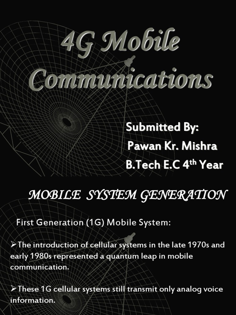 4G Mobile Communications | PDF | 4 G | Cellular Network