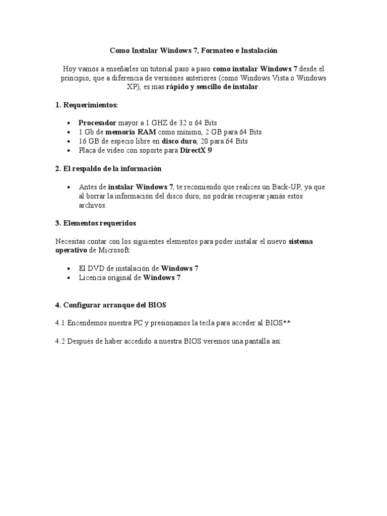 Como Formatear E Instalar Windows 7