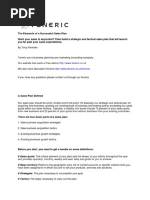 Sales Plan