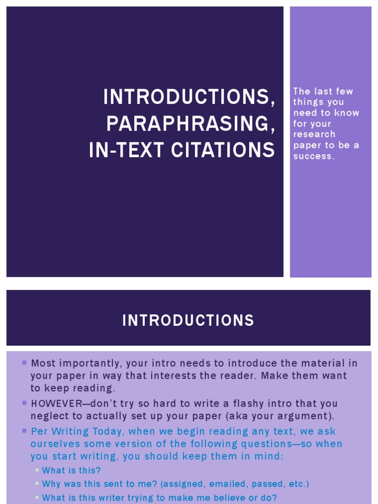 Summarizing and Paraphrasing