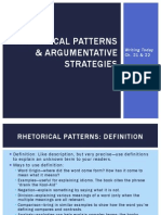 Rhetorical Patterns & Argumentative Strategies (Project Two)