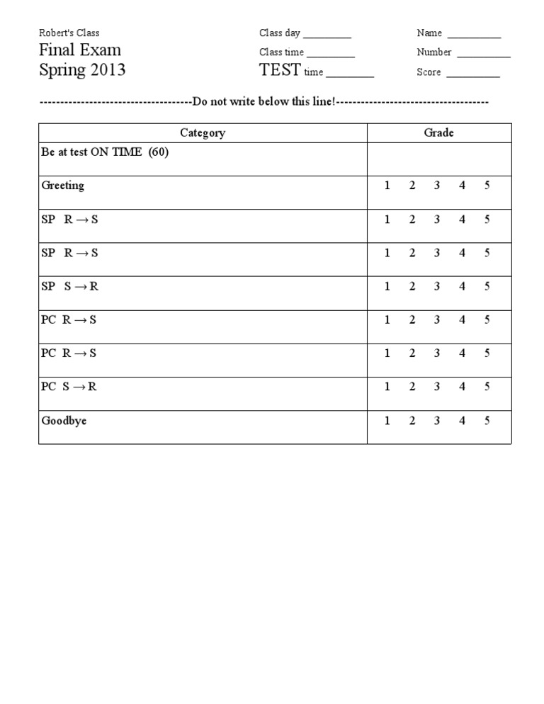 Spring 2013 Final Exam Template | PDF