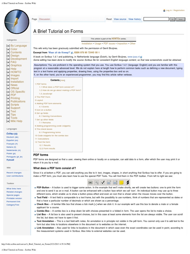 A Brief Tutorial on Forms - Scribus Wiki | Java Script | Portable Document  Format