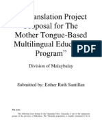 A Translation Project Proposal For The Mother Tounge