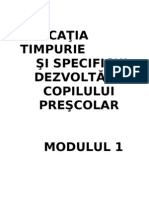 Educatia Timpurie Si Specificul Dezvoltarii Copilului Prescolar