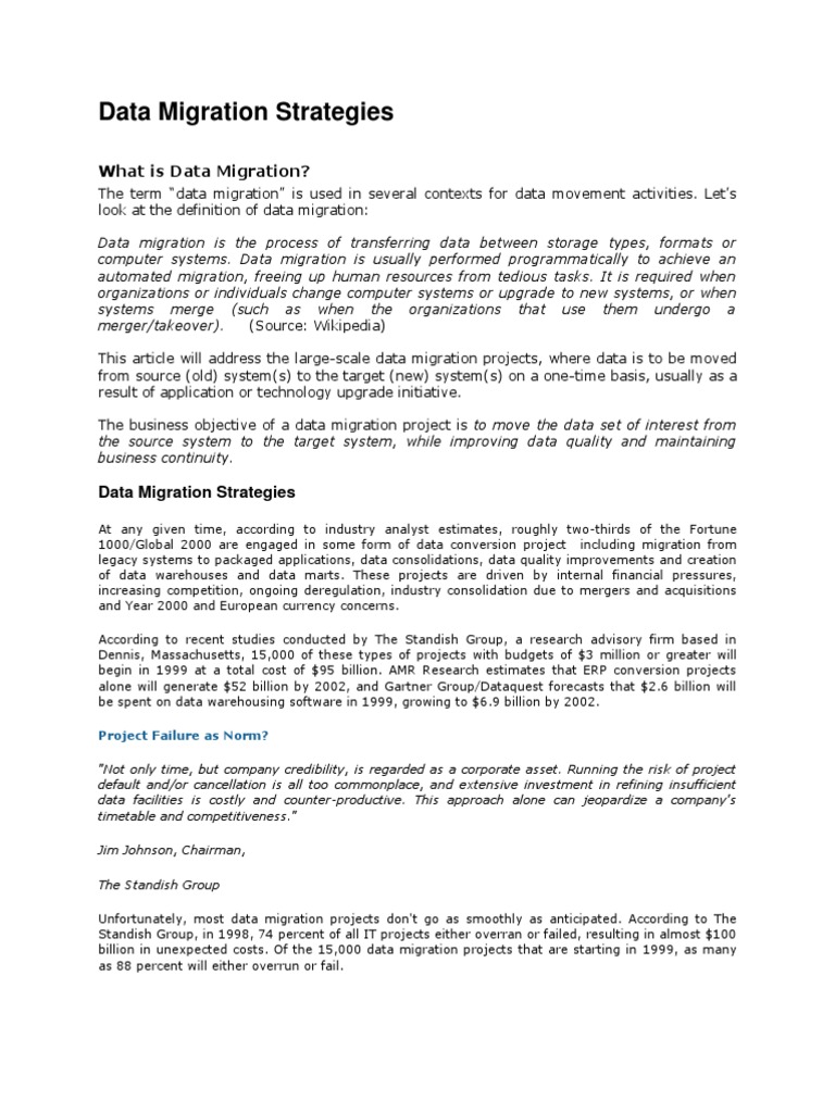 Data Migration Strategies | PDF | Offender Profiling | Strategic Management