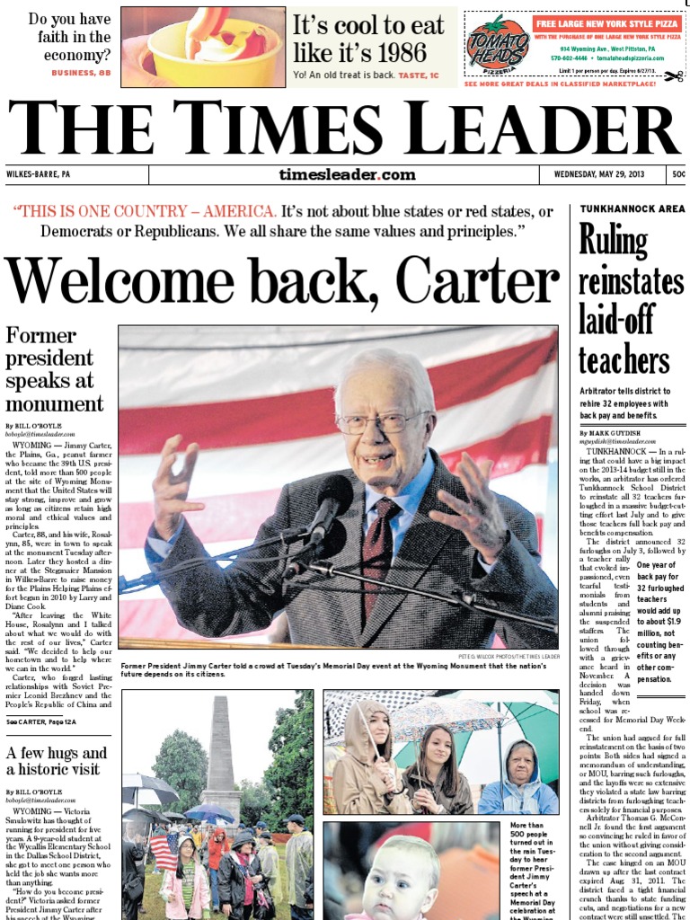 Times Leader 05-29-2013 | PDF | Jimmy Carter | Barack Obama