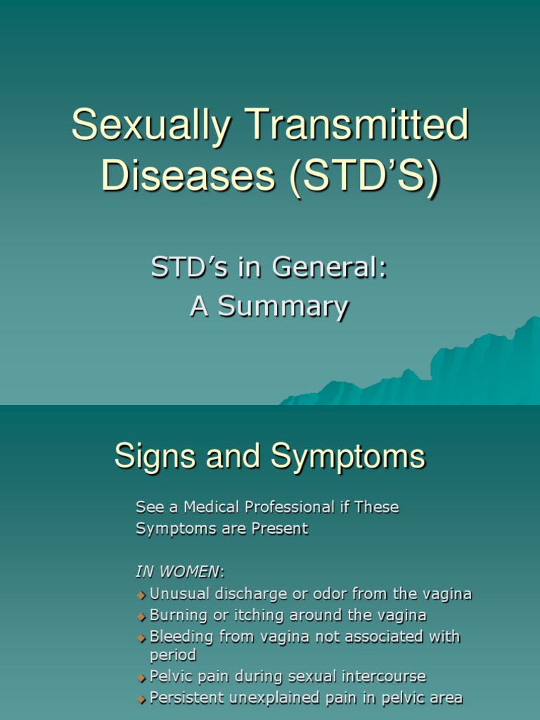 Sexually Transmitted Diseases (STD'S) | PDF | Sexually Transmitted ...