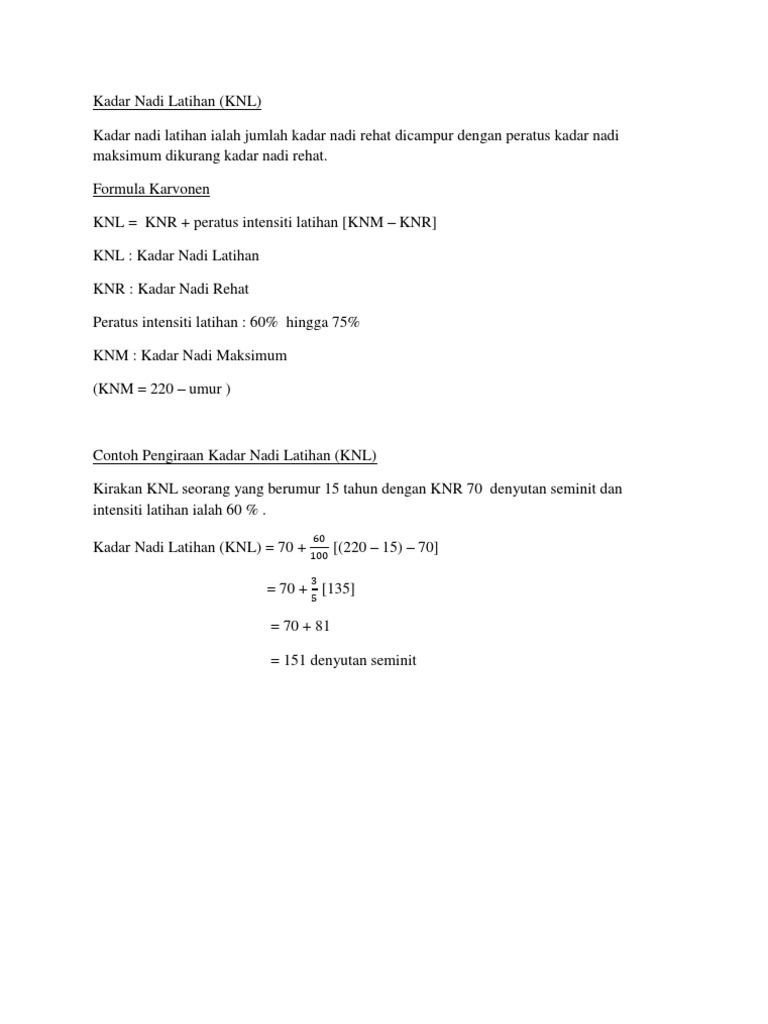 Kadar Nadi Latihan Pdf